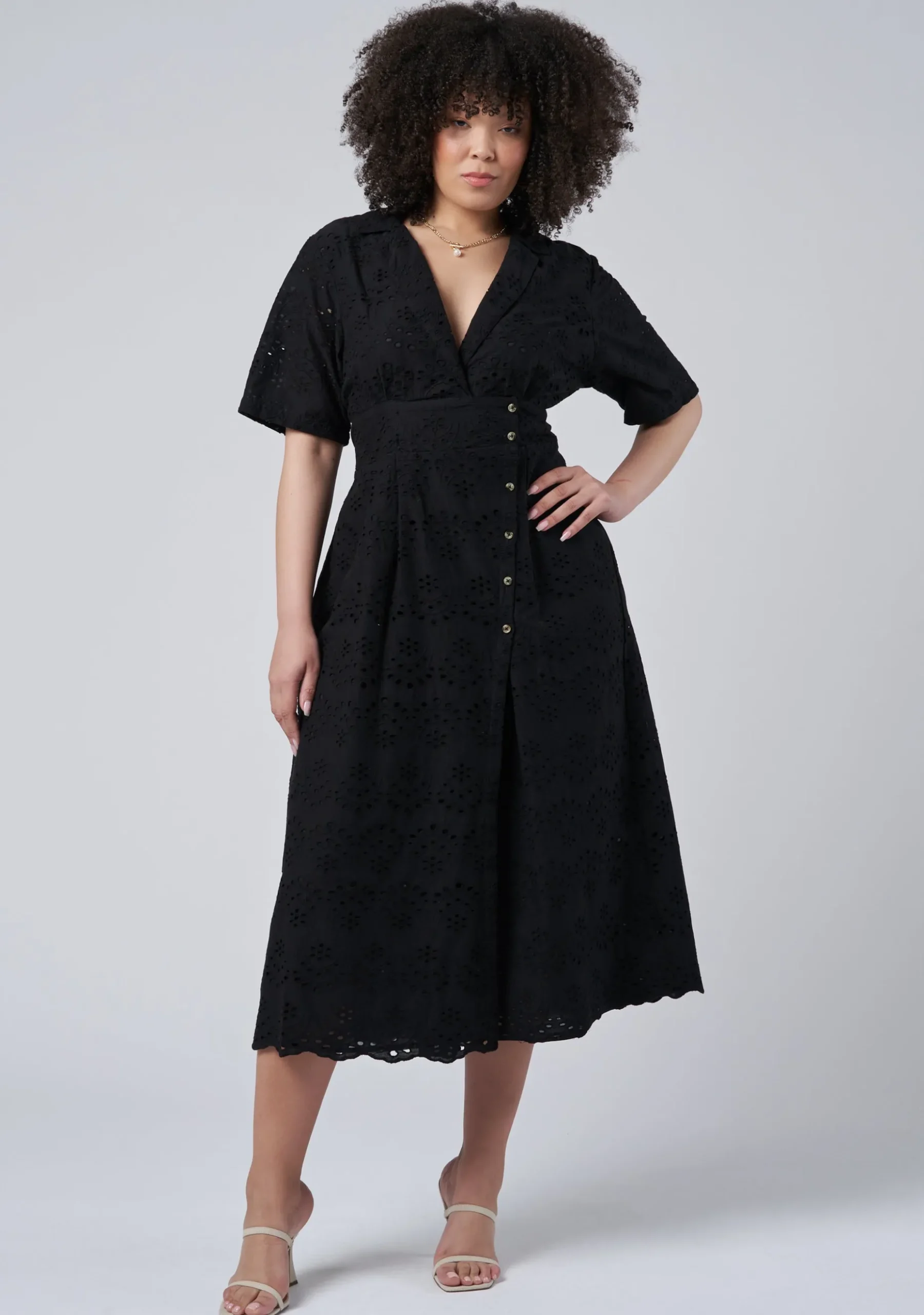Adeline Broderie Midi Dress
