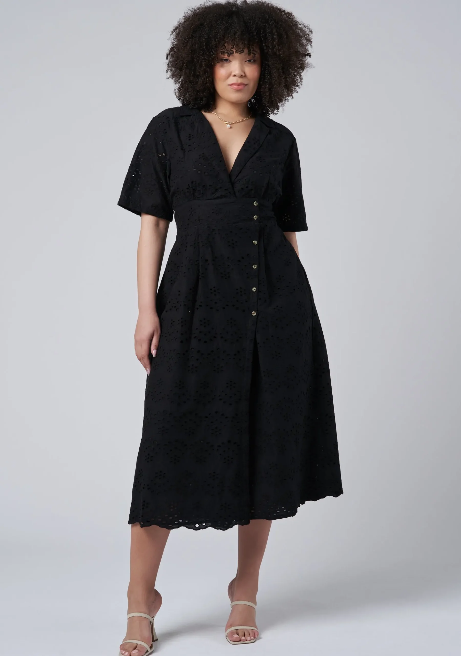 Adeline Broderie Midi Dress