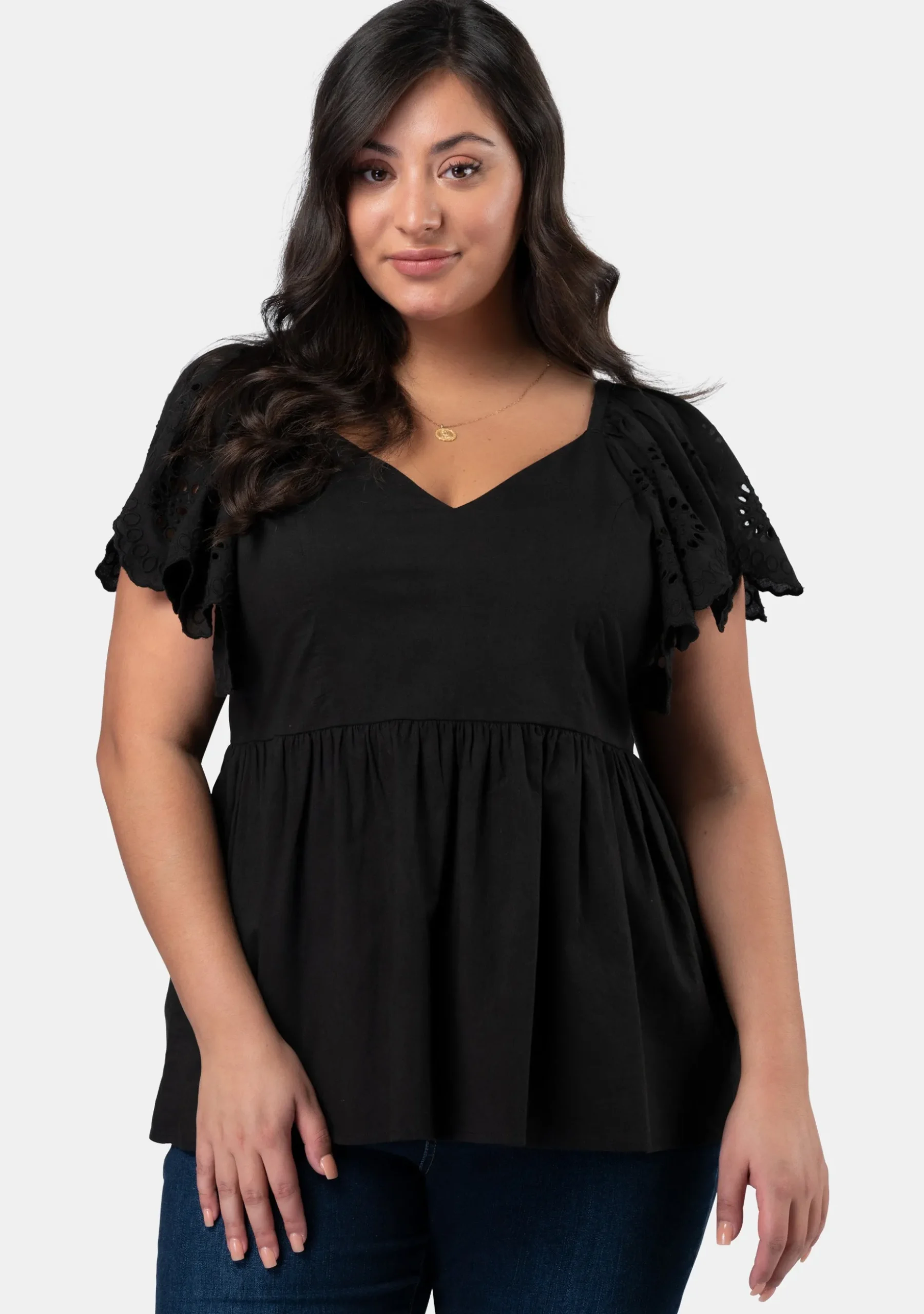 Alexis Broderie Sleeve Top