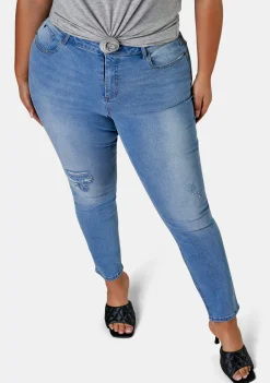 Amber Ankle Distressed Skinny Leg Jean