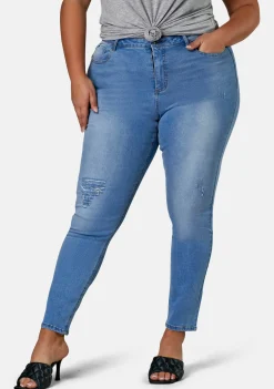 Amber Ankle Distressed Skinny Leg Jean