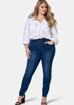 Angie 3 Button Skinny Waist Trimmer Jean