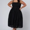 Brenna Broderie Midi Dress