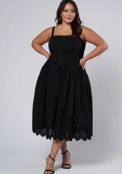 Brenna Broderie Midi Dress