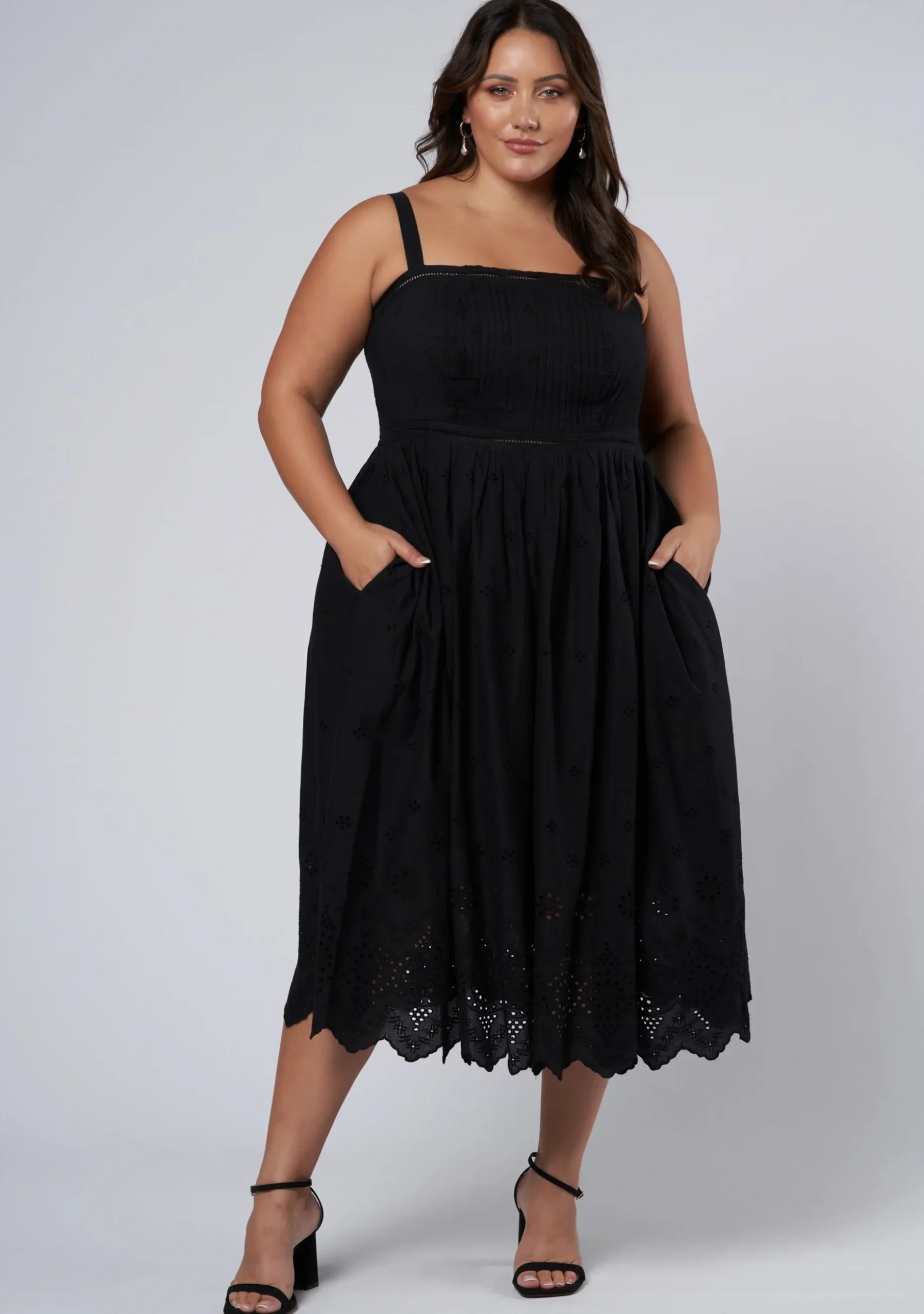 Brenna Broderie Midi Dress
