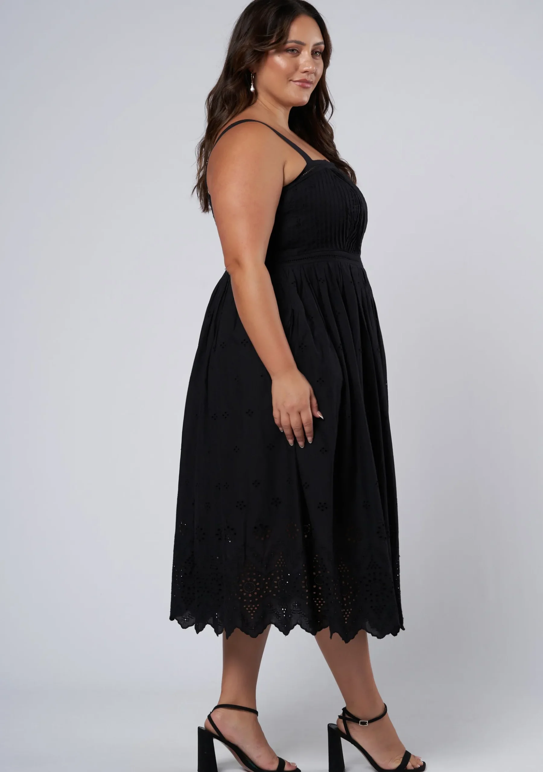 Brenna Broderie Midi Dress