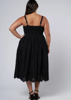 Brenna Broderie Midi Dress