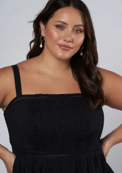 Brenna Broderie Midi Dress
