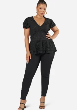 Daisy Lace Peplum Top