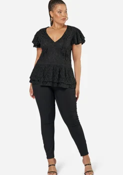 Daisy Lace Peplum Top