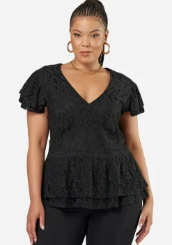 Daisy Lace Peplum Top