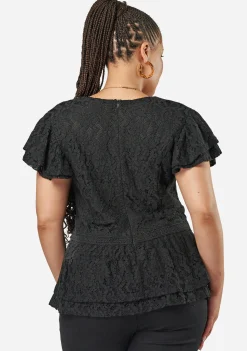 Daisy Lace Peplum Top