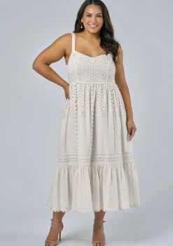 Edwina Embroidered Midi Dress