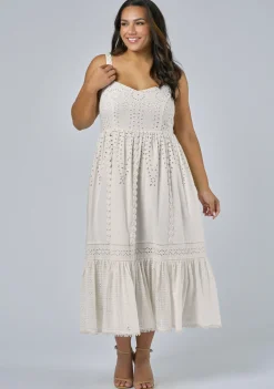 Edwina Embroidered Midi Dress