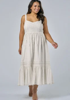 Edwina Embroidered Midi Dress
