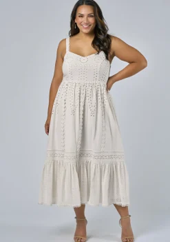 Edwina Embroidered Midi Dress