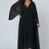 Electric Chemistry Cape Maxi Dress
