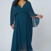 Electric Chemistry Cape Maxi Dress