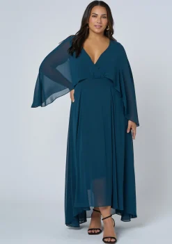 Electric Chemistry Cape Maxi Dress