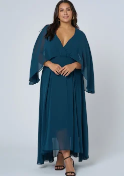 Electric Chemistry Cape Maxi Dress