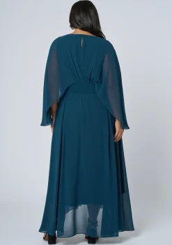 Electric Chemistry Cape Maxi Dress