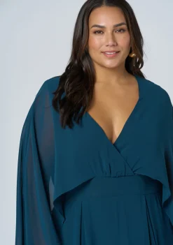 Electric Chemistry Cape Maxi Dress