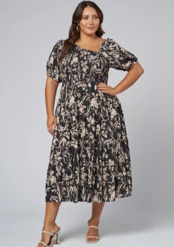 Ella Asymmetric Midi Dress