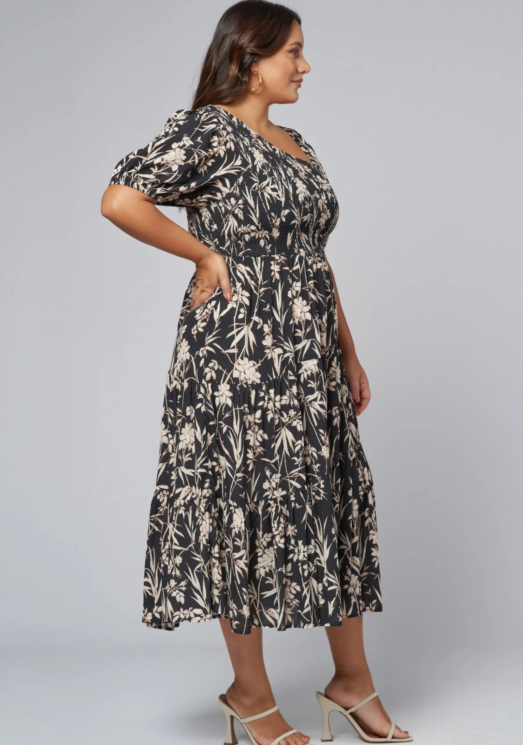 Ella Asymmetric Midi Dress