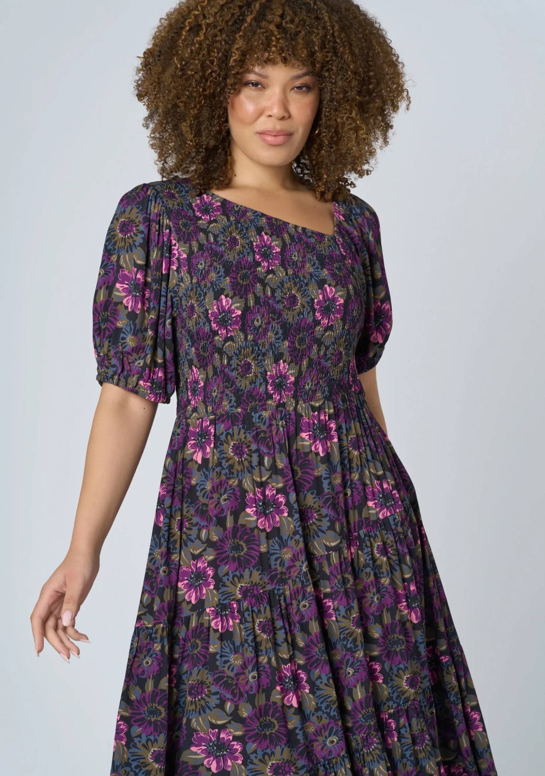 Ella Asymmetric Midi Dress