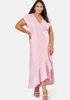 Fake Love Linen Wrap Dress