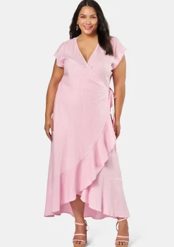 Fake Love Linen Wrap Dress