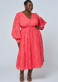 Gabrielle Broderie Midi Dress