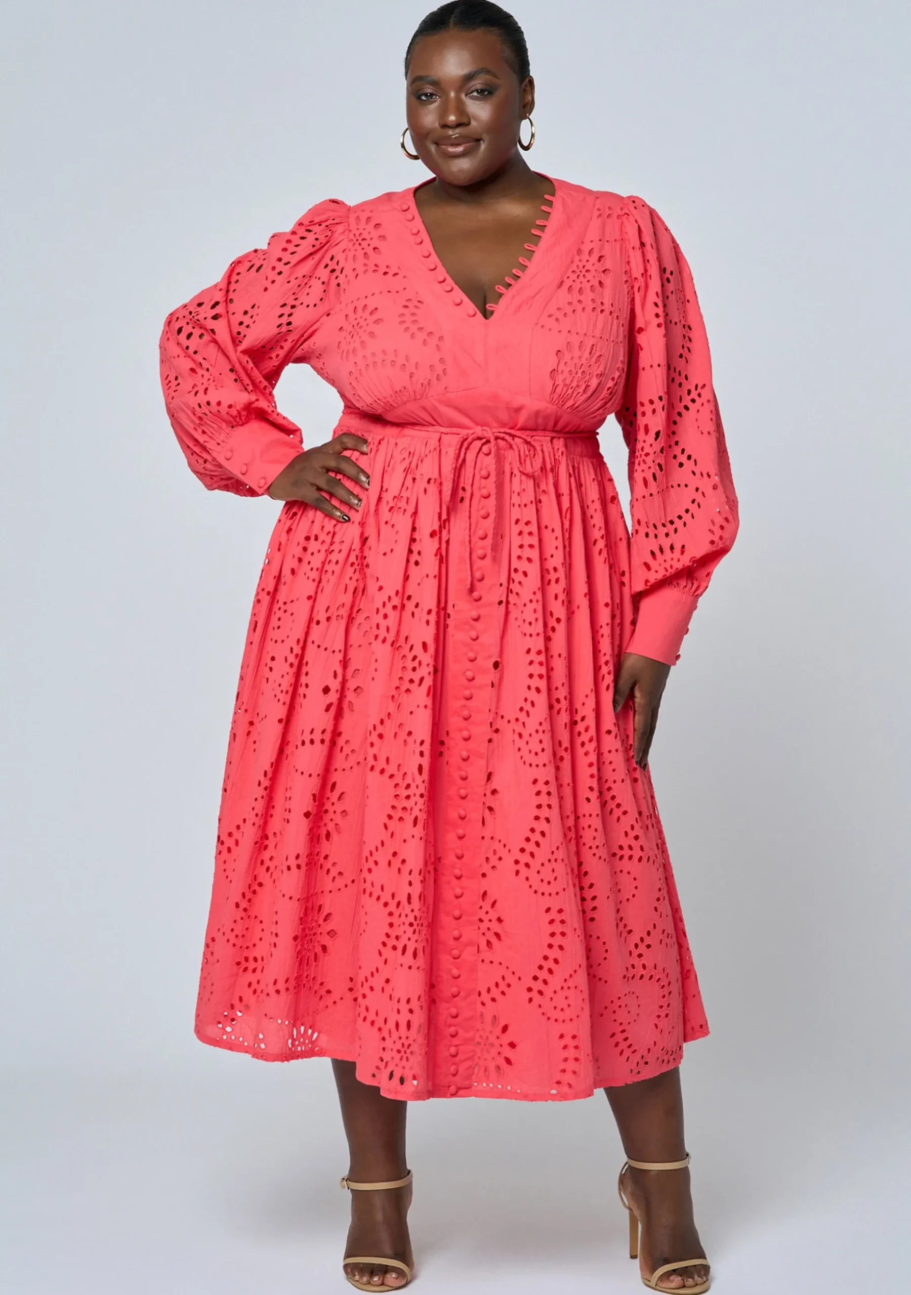 Gabrielle Broderie Midi Dress