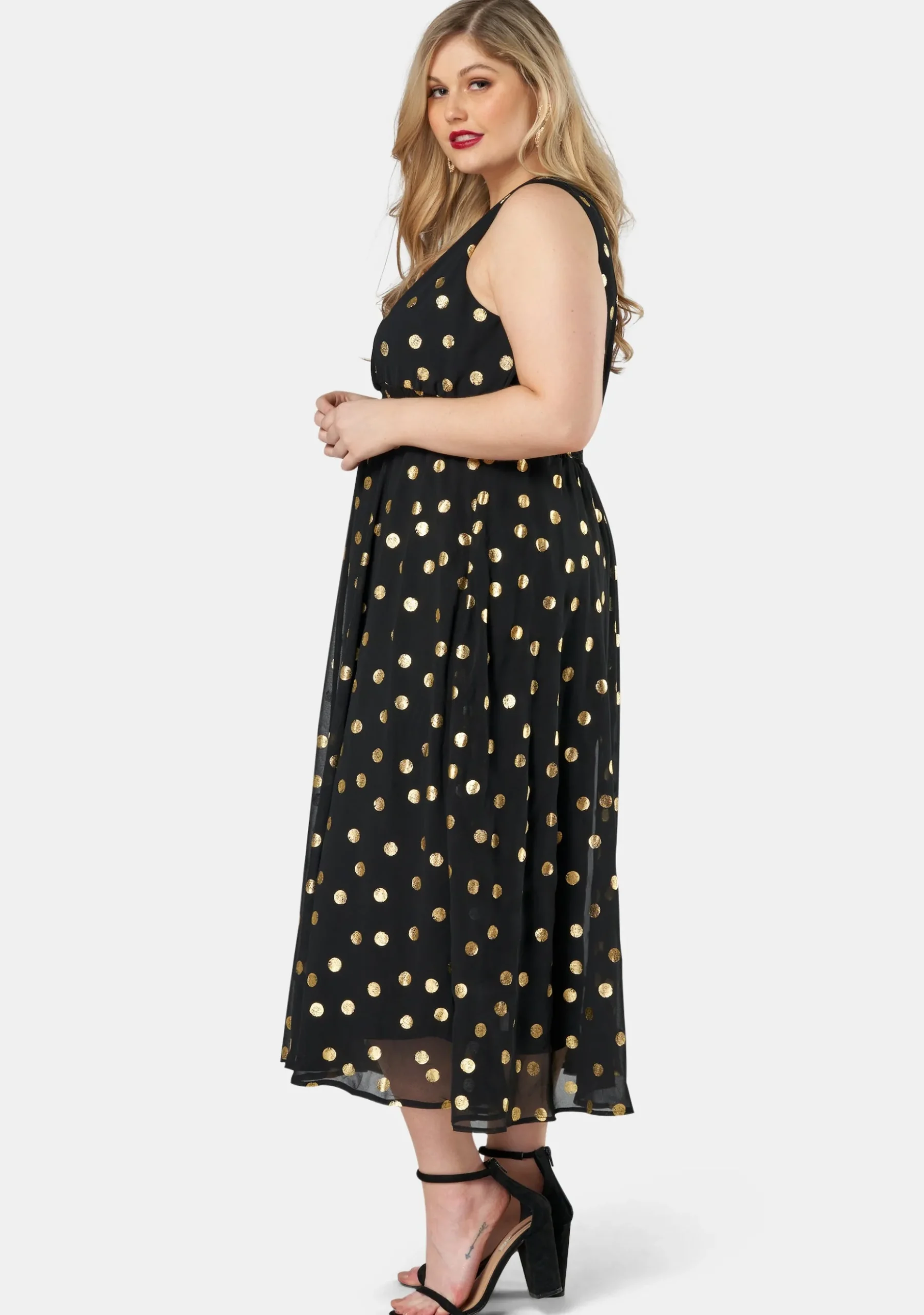Gift Of Gold Spot Maxi Dress