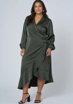 Girl Crush Satin Wrap Dress