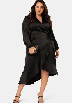 Girl Crush Satin Wrap Dress