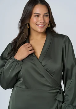 Girl Crush Satin Wrap Dress