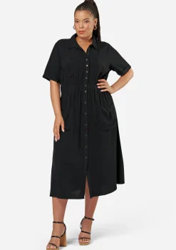 Gone Rogue Midi Shirt Dress