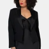 Her Satin Trim Crop Blazer
