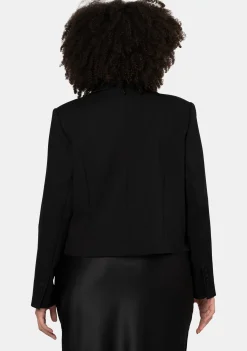 Her Satin Trim Crop Blazer