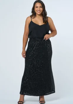 Ignition Sequin Midi Skirt
