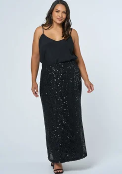 Ignition Sequin Midi Skirt