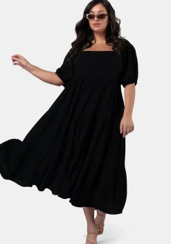 Isadora Balloon Sleeve Maxi Dress