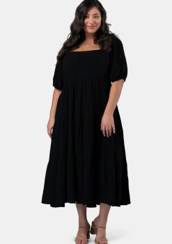 Isadora Balloon Sleeve Maxi Dress