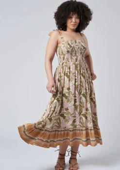 Isla Leaf Print Maxi Dress