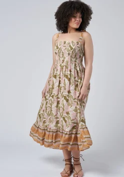 Isla Leaf Print Maxi Dress