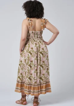 Isla Leaf Print Maxi Dress