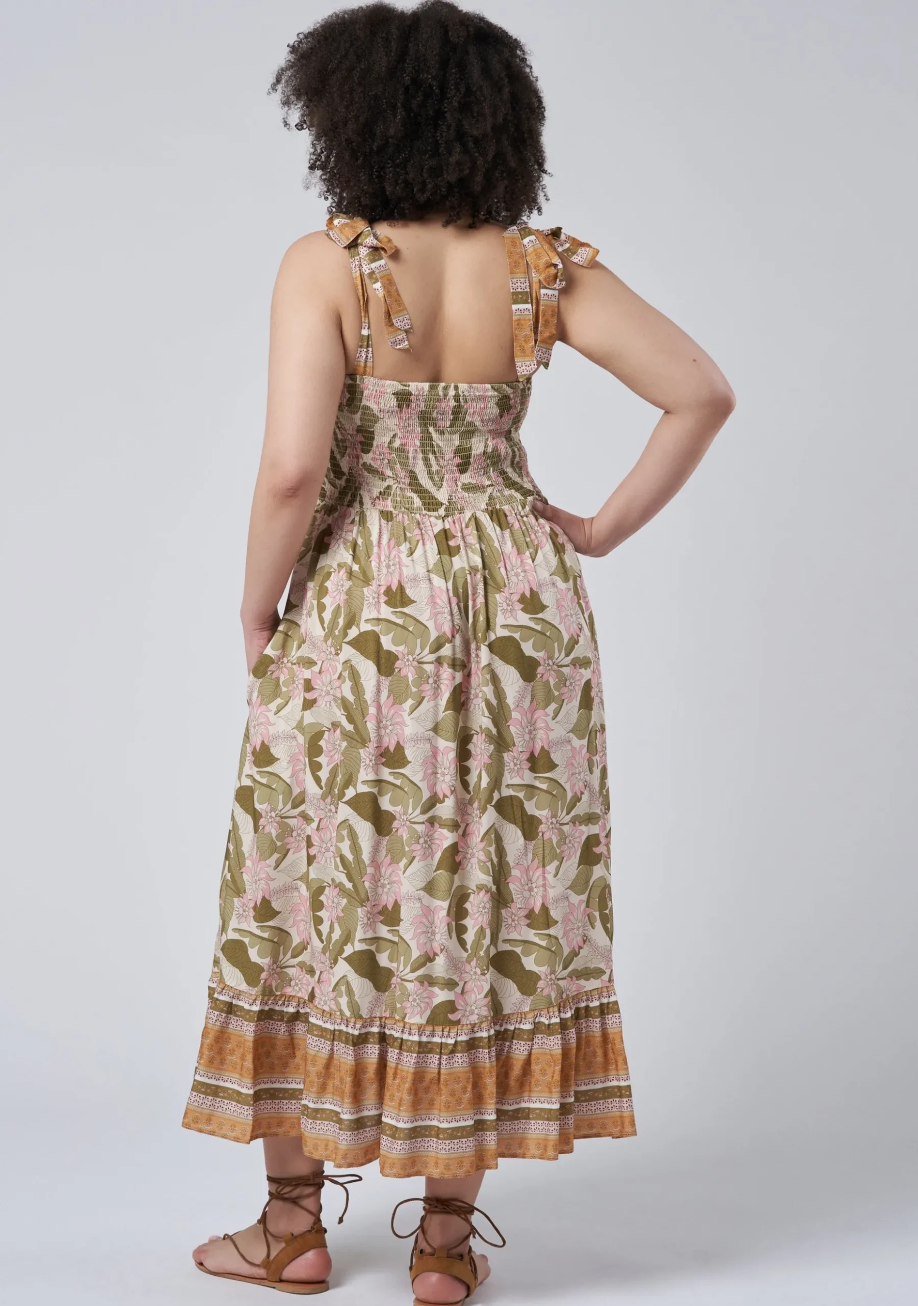 Isla Leaf Print Maxi Dress
