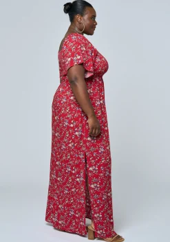Ivy Shirred Print Maxi Dress