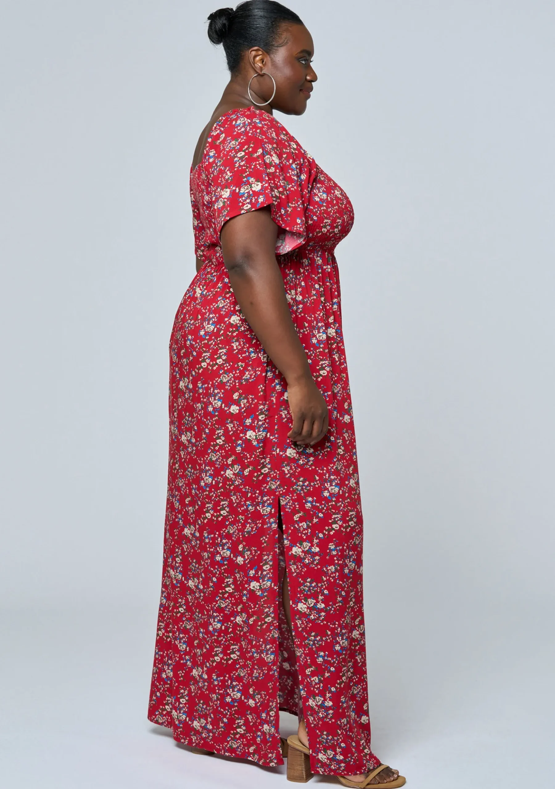 Ivy Shirred Print Maxi Dress